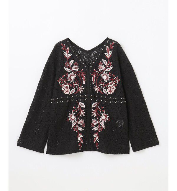 GRACE CONTINENTAL「レース刺繍トップ」|シャツ・ブラウス|ブラック