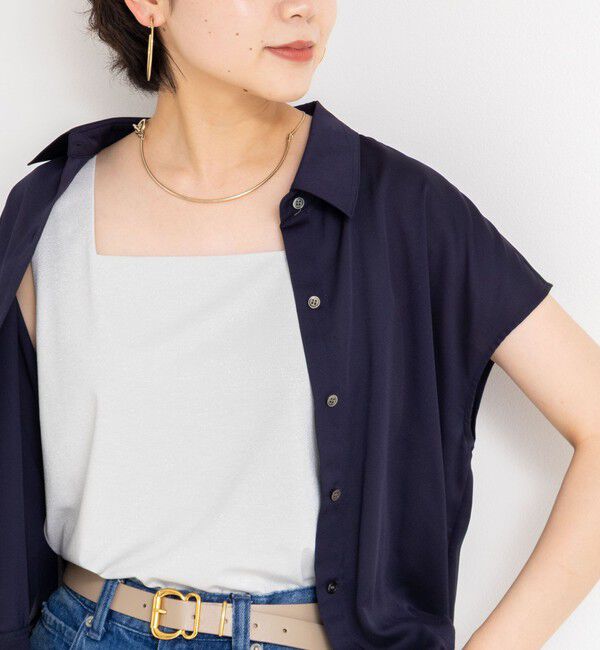 NOLLEY'S「サテン&times;ラメベア天2WAYタンクトップ」|タンクトップ|シルバー