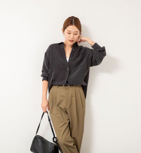 NOLLEY'S「《セットアップ対応》ウォッシャブルシルキーキュプラドレープシャツ」|シャツ・ブラウス|