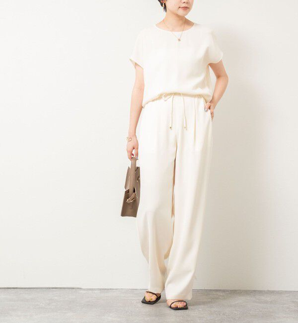 NOLLEY'S sophi「《セットアップ対応》ウォッシャブルダブルクロスサテンイージーワイドパンツ」|その他|