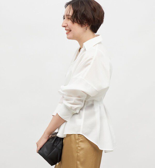 NOLLEY'S「【追加】ウォッシャブルシアースキッパータックブラウス」|シャツ・ブラウス|