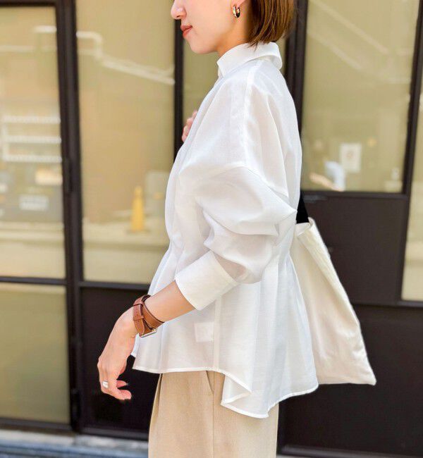 NOLLEY'S「【追加】ウォッシャブルシアースキッパータックブラウス」|シャツ・ブラウス|