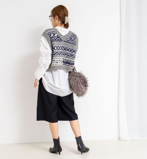 Rie Miller「ノルディック柄2WAYベスト」|ベスト・ジレ|