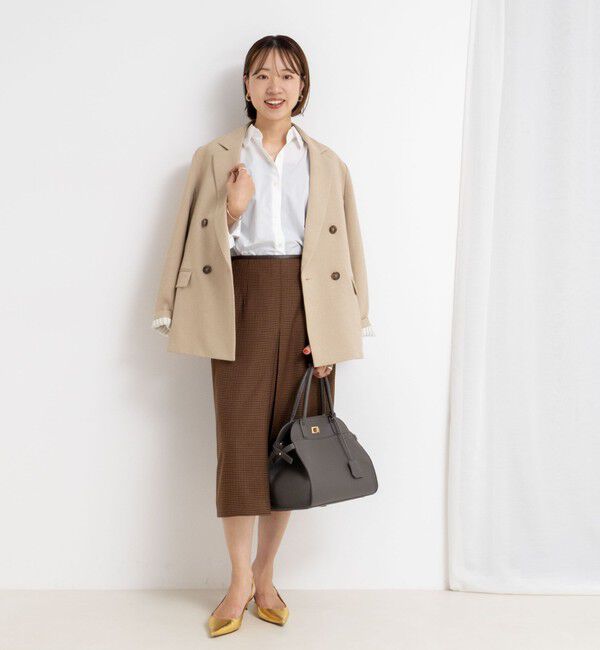 NOLLEY'S「ウォッシャブルボックスタックトラペーズスカート」|フレア|