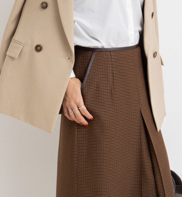 NOLLEY'S「ウォッシャブルボックスタックトラペーズスカート」|フレア|