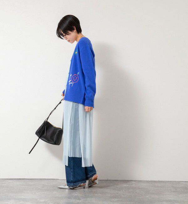 Rie Miller「《手洗い可能》ハンド刺繍Vネックカーディガン」|カーディガン|