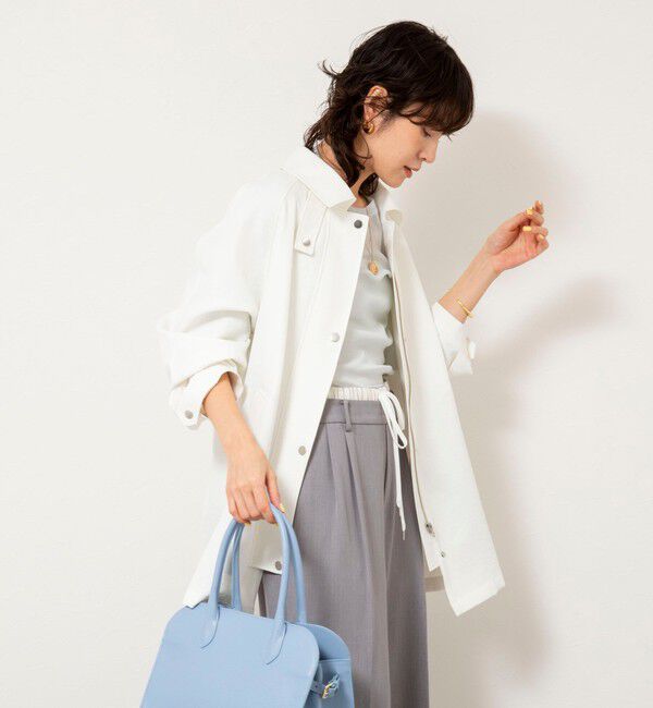 NOLLEY'S sophi「ウォッシャブルエアーツイルステンカラーハーフコート」|ステンカラーコート|