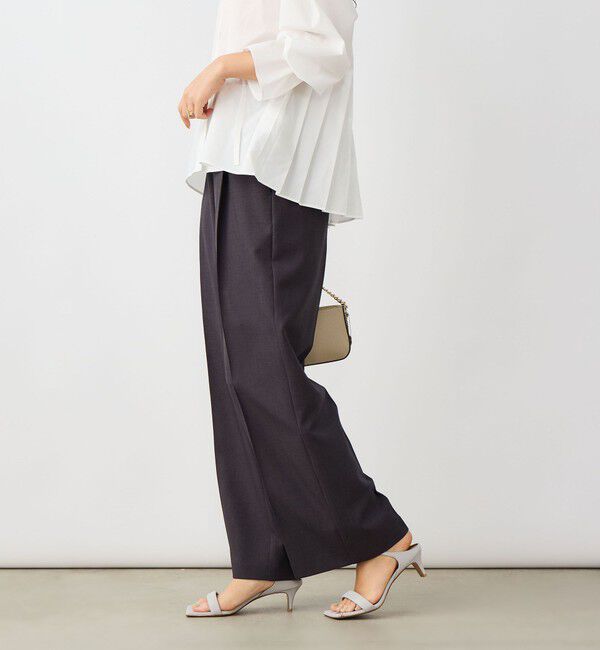 NOLLEY'S sophi「《セットアップ対応》ウォッシャブルドライシャークタックワイドパンツ」|その他|