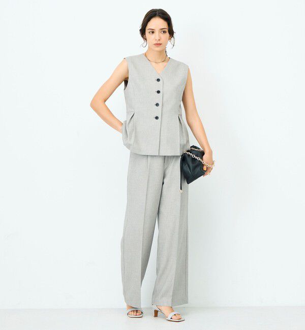 NOLLEY'S sophi「《セットアップ対応》ウォッシャブルドライシャークタックワイドパンツ」|その他|