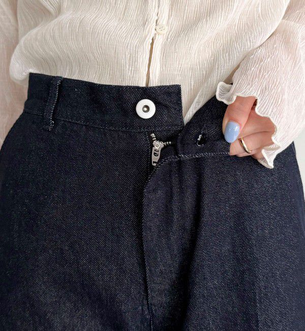 fredy emue「センタープレスデニムスラックス」|デニム|