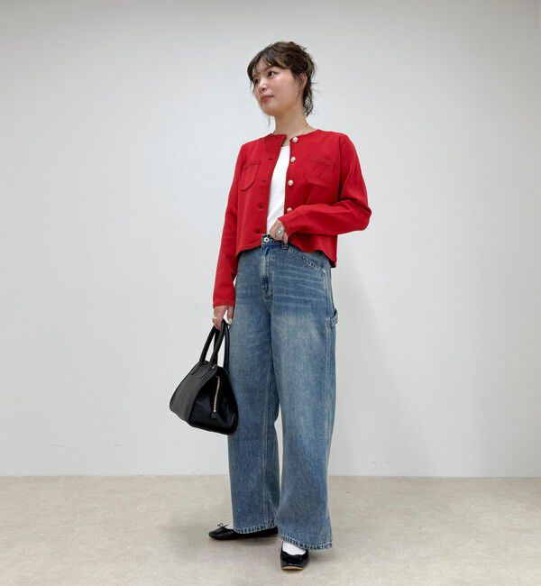 fredy emue「刺繍入りコンパクトニットジャケット」|カーディガン|