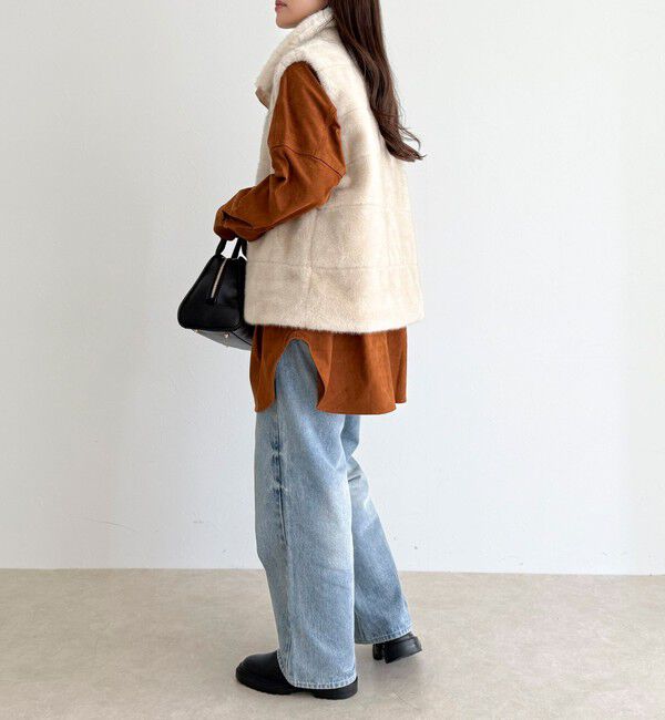 fredy emue「ボーダーキルトファーベスト」|ダウンベスト・ベスト|