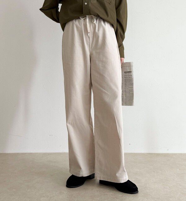 fredy emue「【GEVACO/ゲバコ】コーデュロイイージーワイドパンツ」|チノ|アイボリー