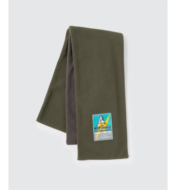 GLOSTER「【WILD THINGS/ワイルドシングス】REVERSIBLE FLEECE MUFFLER」|マフラー|オリーブ