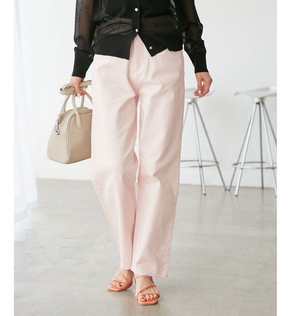 Rope&rsquo;Picnic「【新色追加】【ウエスト革命デニム】ウエストシェイプハイライズマムジーンズ」|デニム|ピンク(63)