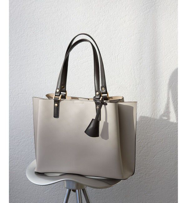 ROPE PICNIC PASSAGE「【WEB限定】【A4対応】チャーム付きバイカラートートバッグ/.通勤対応」|トートバッグ|