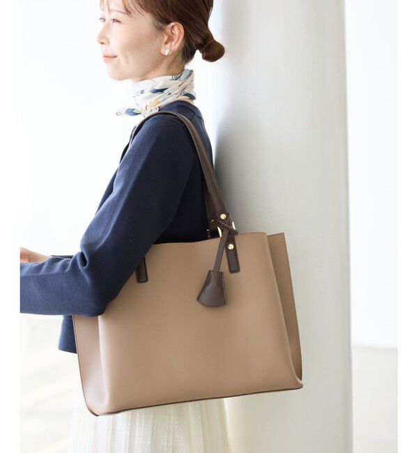 ROPE PICNIC PASSAGE「【WEB限定】【A4対応】チャーム付きバイカラートートバッグ/.通勤対応」|トートバッグ|