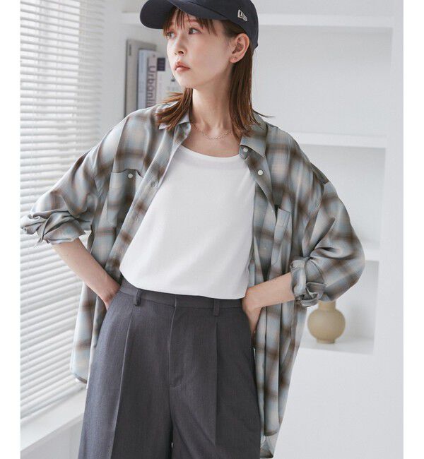 Rope&rsquo;Picnic「オンブレチェックシャツ/UVケア」|シャツ・ブラウス|