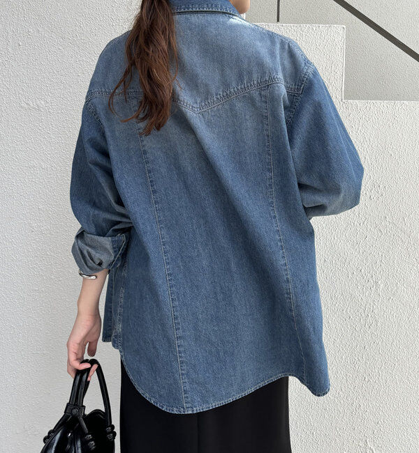  「ボウタイデニムシャツ」|シャツ・ブラウス|