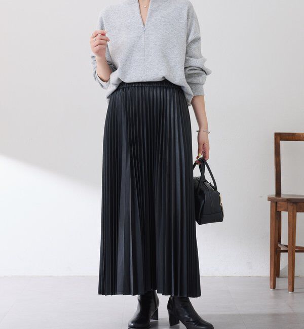  「フェイクレザープリーツスカート」|スカート|
