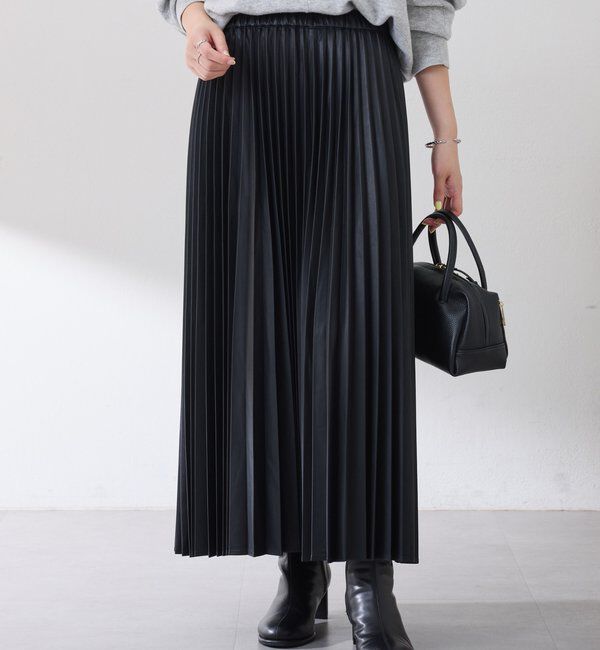  「フェイクレザープリーツスカート」|スカート|