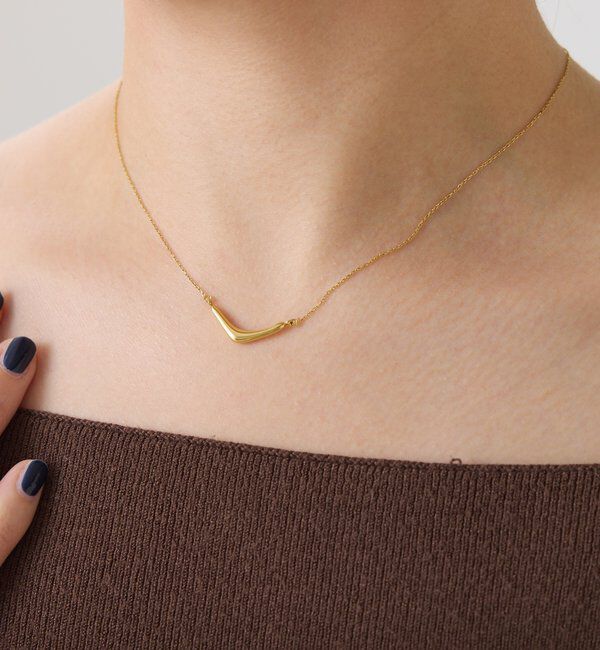  「【PAPILLONNER/パピヨネ】ステンレスカーブトップネックレス」|リング|ゴールド