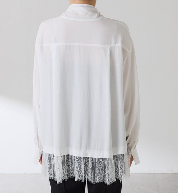 「裾レースハイネックシャツ」|シャツ・ブラウス|