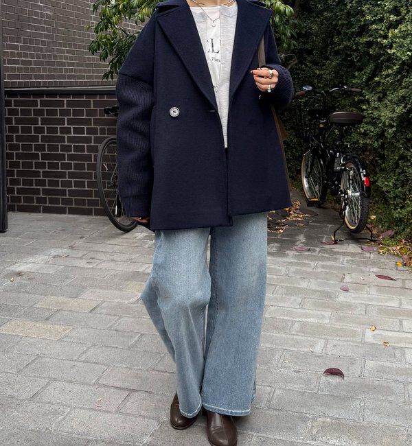  「ニットスリーブダブルコート」|その他|