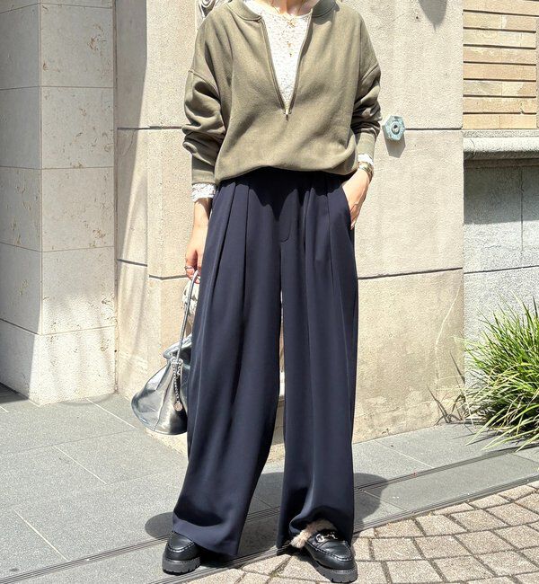  「【累計販売数3万枚突破/23色4サイズ展開！】タックワイドパンツ」|チノ|