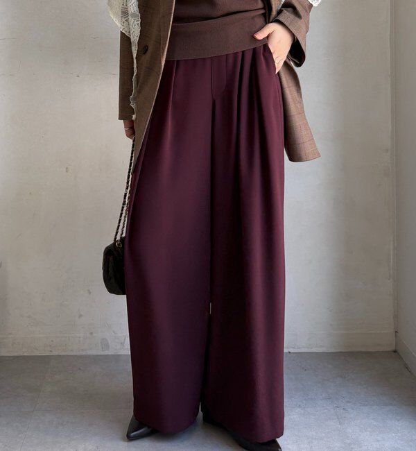  「【累計販売数3万枚突破/23色4サイズ展開！】タックワイドパンツ」|チノ|