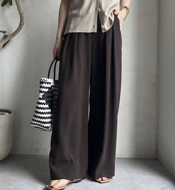  「【累計販売数3万枚突破/23色4サイズ展開！】タックワイドパンツ」|チノ|