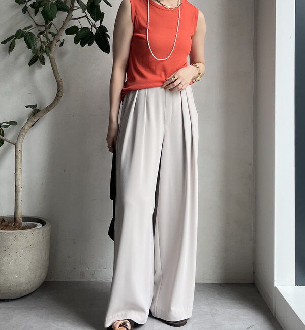  「【累計販売数3万枚突破/23色4サイズ展開！】タックワイドパンツ」|チノ|