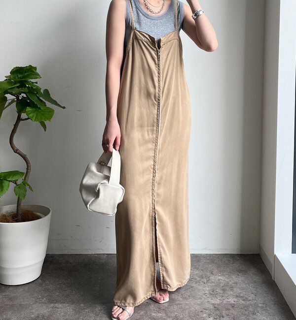  「リヨセルデニムジャンスカ」|ワンピース|ベージュ