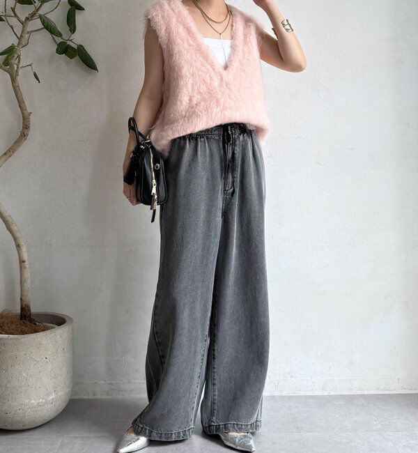  「【REI企画カラーあり】【前後2WAY】シャギーニットベスト」|ニット・セーター|