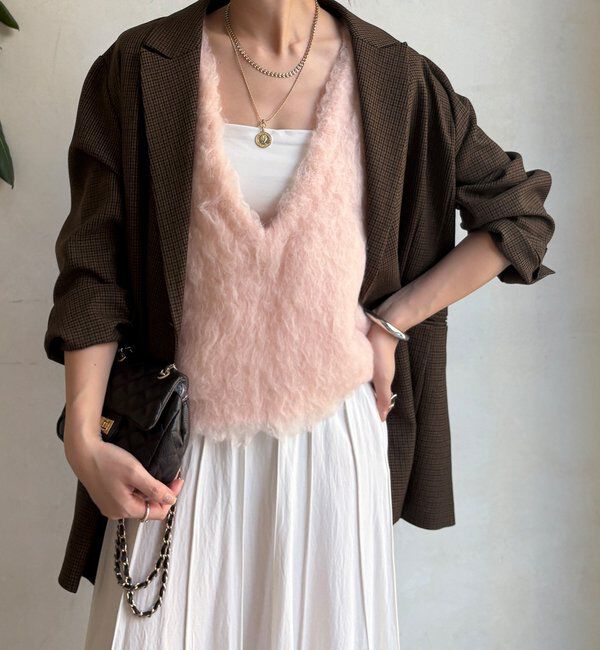  「【REI企画カラーあり】【前後2WAY】シャギーニットベスト」|ニット・セーター|