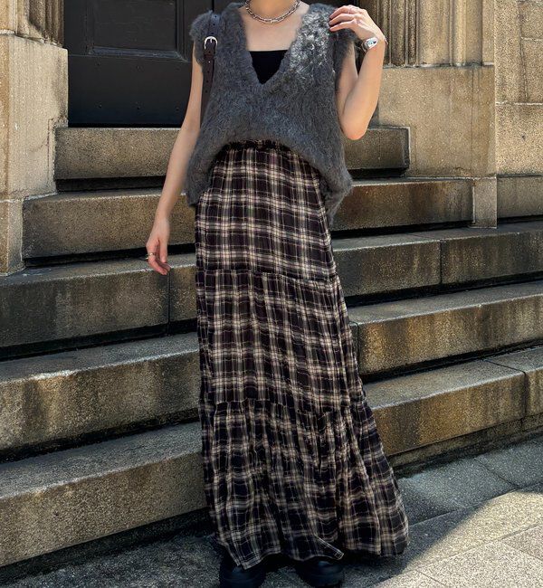  「【REI企画カラーあり】【前後2WAY】シャギーニットベスト」|ニット・セーター|