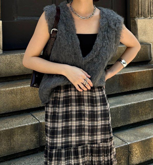  「【REI企画カラーあり】【前後2WAY】シャギーニットベスト」|ニット・セーター|