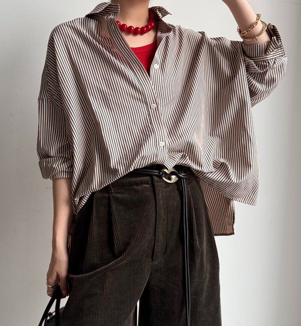  「ストライプポンチョブラウス」|シャツ・ブラウス|