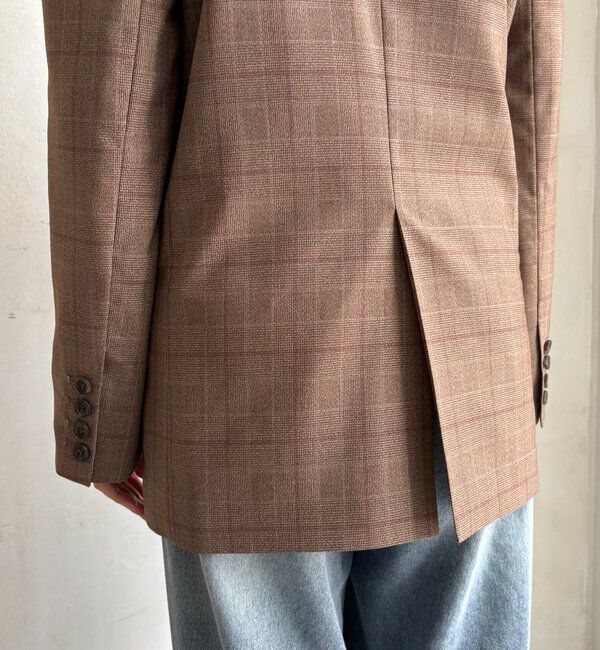  「肩パッドチェックダブルジャケット」|テーラードジャケット|