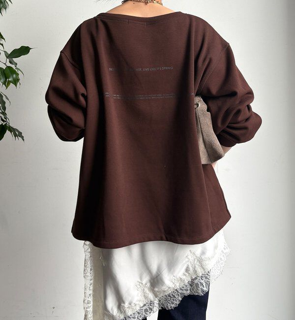  「前後ロゴプリント裏起毛プルオーバー」|Tシャツ・カットソー|