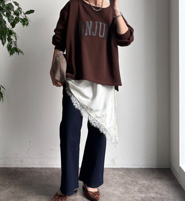  「前後ロゴプリント裏起毛プルオーバー」|Tシャツ・カットソー|