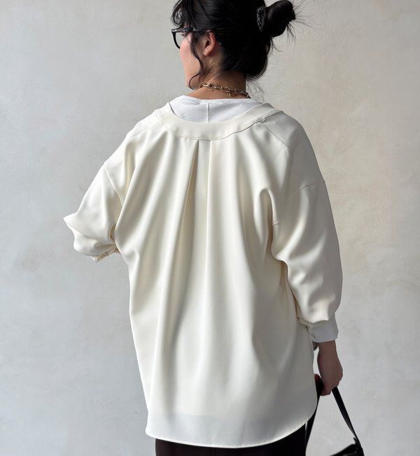  「【WEB限定/セットアップ対応】Vカーディガンブラウス」|シャツ・ブラウス|