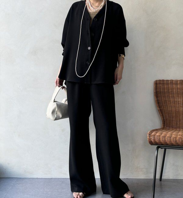  「【WEB限定/セットアップ対応】Vカーディガンブラウス」|シャツ・ブラウス|