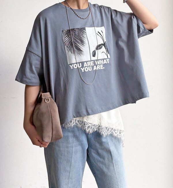  「【WEB限定】ビッグシルエットモノクロフォトTEE」|Tシャツ・カットソー|グレーその他1