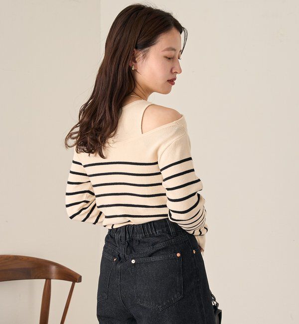  「【4色展開】B タンク付きオフショルニット」|その他|