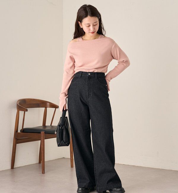  「【4色展開】B タンク付きオフショルニット」|その他|