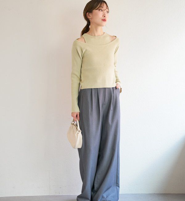  「【4色展開】B タンク付きオフショルニット」|その他|