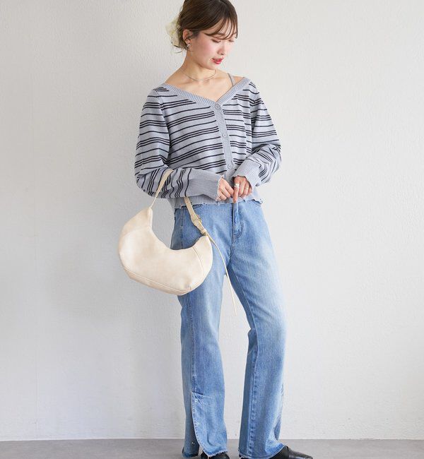  「B ボーダーダメージカーディガン」|その他|