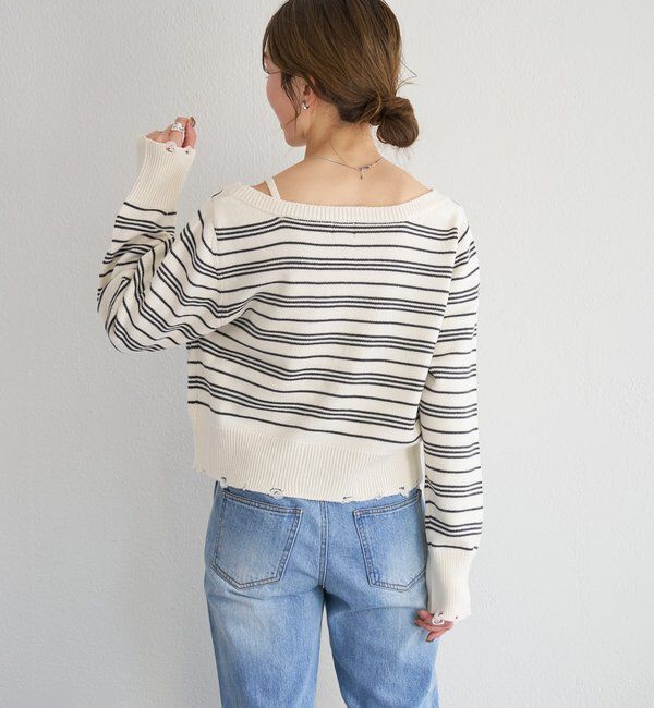  「B ボーダーダメージカーディガン」|その他|