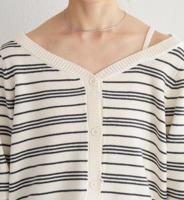  「B ボーダーダメージカーディガン」|その他|